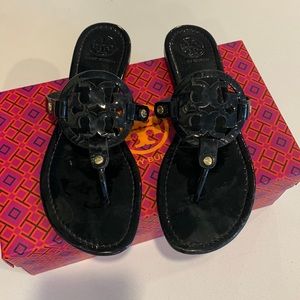 Tory Burch black patent miller